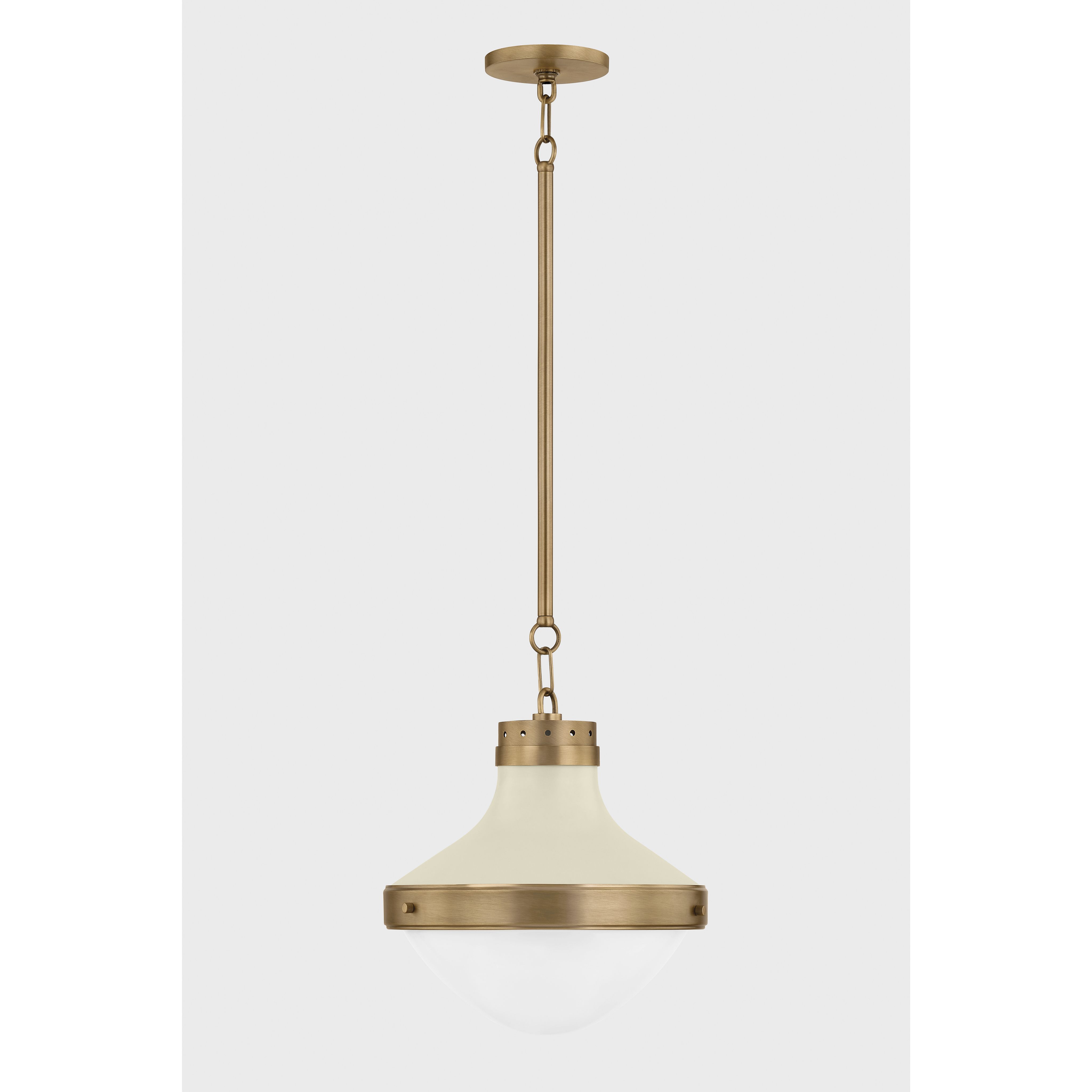 Maxton 1 Light 13.5 inch Patina Brass and Soft Sand Pendant Ceiling Light